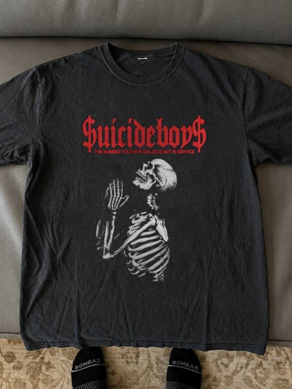 Men's Black and Grey T-shirt